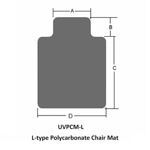 L-Typ Polycarbonat Bürostuhlunterlage