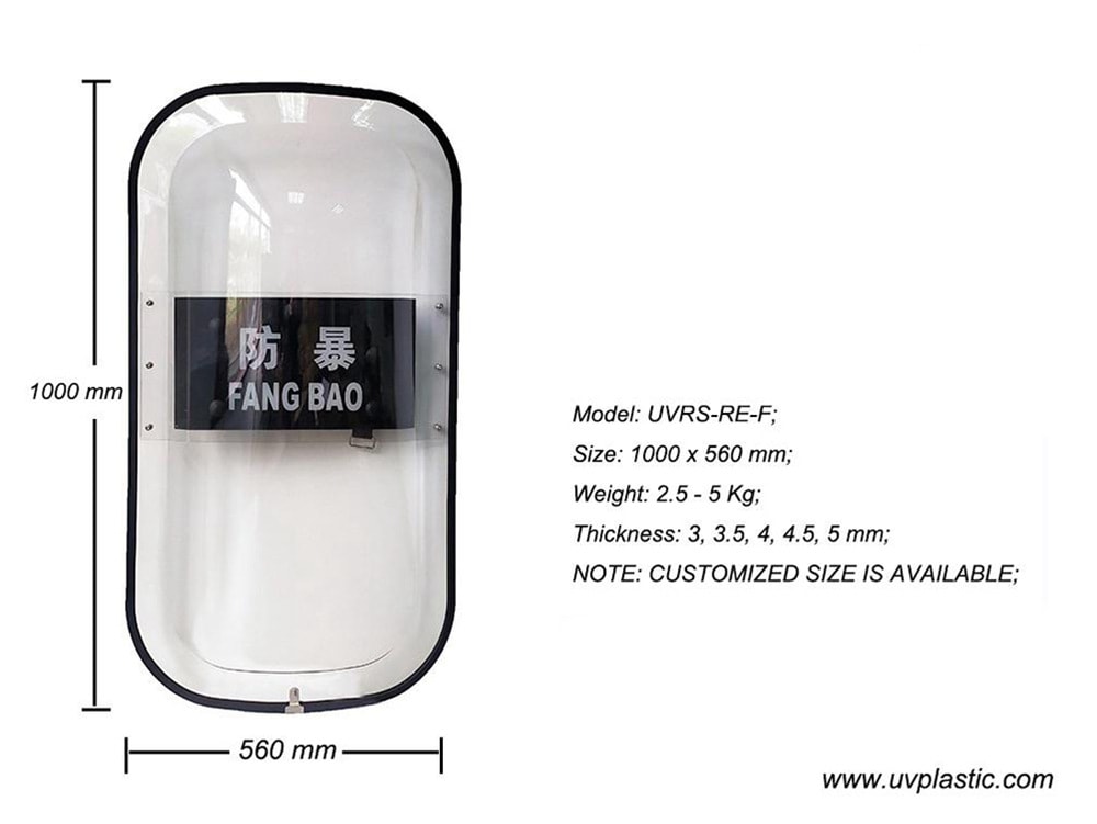 Buy Wholesale China Rectangular Uv Stabilized Pc Anti Riot Shield With 95%  Transparency In Virgin Abs Material & Anti Riot Shield at USD 40