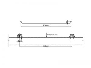 Drawing of solid polycarbonate roof panel